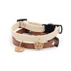 Leather Bear Charm Pet Collar