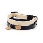 Leather Bear Charm Pet Collar