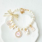 Fashionable bow embellished pet collar