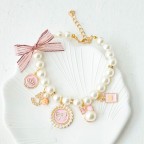 Fashionable bow embellished pet collar