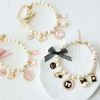 Fashionable bow embellished pet collar
