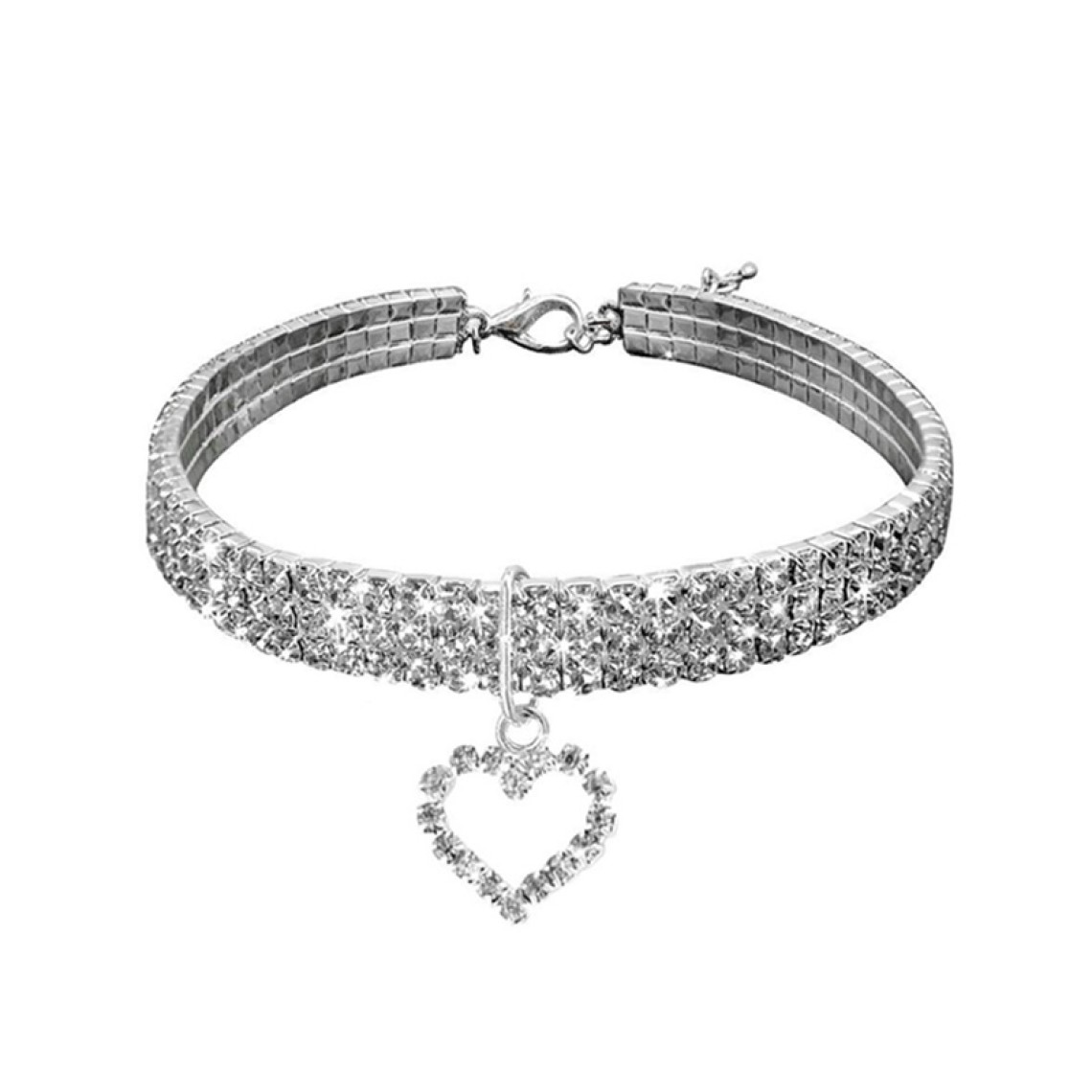 Heart-Shaped Diamond Pet Collar