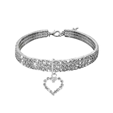 Heart-Shaped Diamond Pet Collar