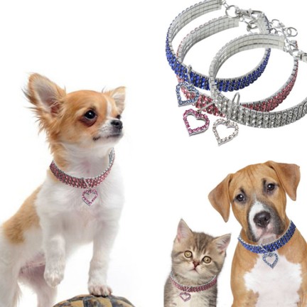 Heart-Shaped Diamond Pet Collar