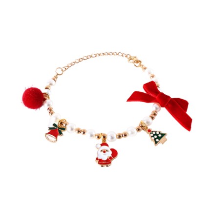 Pearl Velvet Bow Pet Necklace