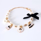 Pearl Velvet Bow Pet Necklace