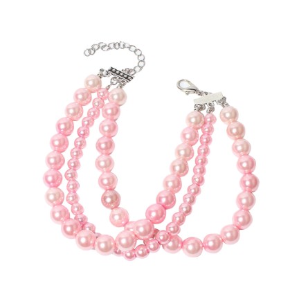 High Quality Multi-layer Pink Pearl Pet Collar