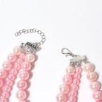 High Quality Multi-layer Pink Pearl Pet Collar