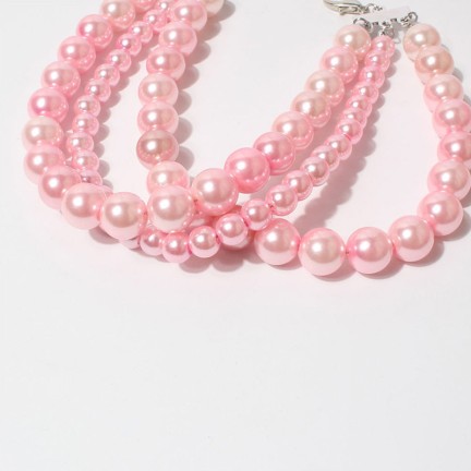 High Quality Multi-layer Pink Pearl Pet Collar