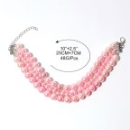 High Quality Multi-layer Pink Pearl Pet Collar