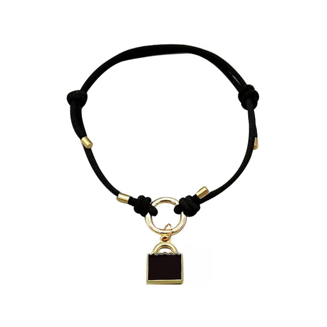 Crystal Cartoon Letter Ghost Lock Adjustable Collar Necklace