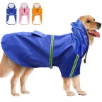 Solid color reflective snowproof pet raincoat
