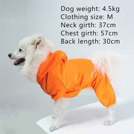 Pet full body rainproof one-piece pet raincoat