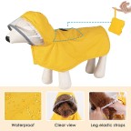 Transparent Hooded Reflective Strip Dog Raincoat