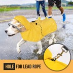 Transparent Hooded Reflective Strip Dog Raincoat