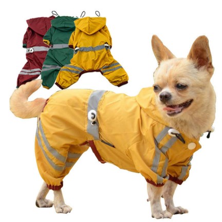 Four-legged waterproof outdoor pet raincoat