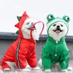Four-legged reflective dinosaur-shaped pet raincoat