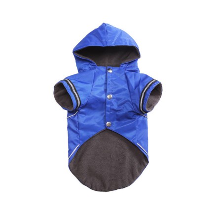 Winter solid color reflective pet hooded pet raincoat