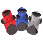 Winter solid color reflective pet hooded pet raincoat
