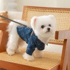 Summer pet denim cotton printed T-shirt