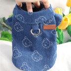 Summer pet denim cotton printed T-shirt
