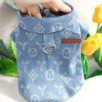 Summer pet denim cotton printed T-shirt