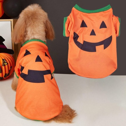 Halloween Pumpkin Print Breathable Pet T-Shirt